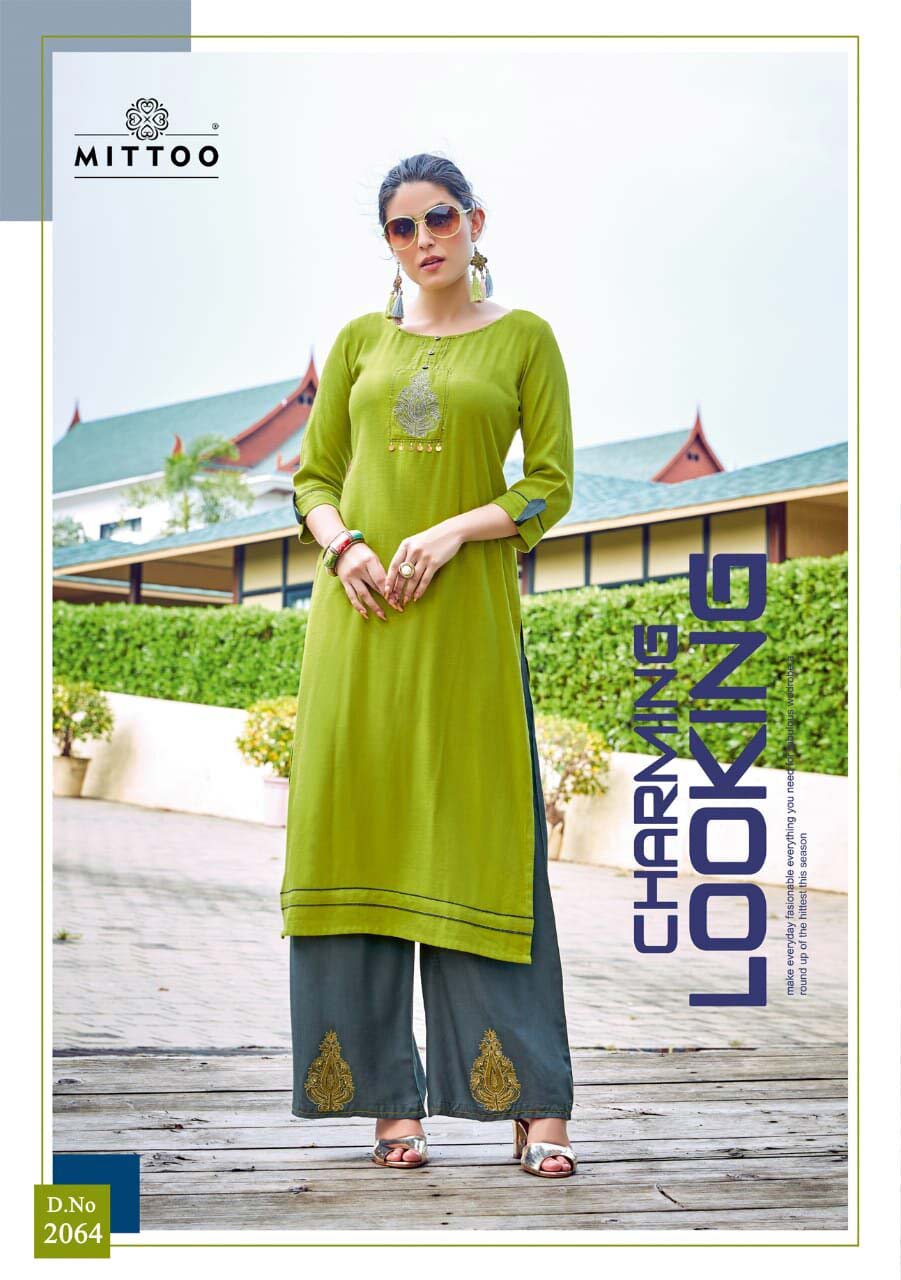Mittoo Panghat Vol-10 Rayon Palazzo Kurti Sets Mittoo Panghat Vol-10 Rayon Palazzo Kurti Sets